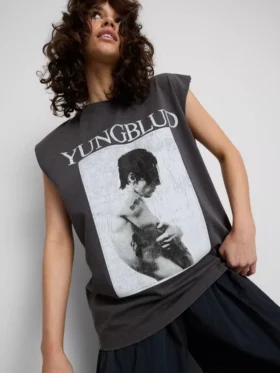 Camiseta sin mangas con estampado de Yungblud de algodón
