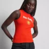 Camiseta sin mangas con estampado gráfico y tejido acanalado, con alto contenido de algodón