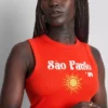 Camiseta sin mangas con estampado gráfico y tejido acanalado, con alto contenido de algodón