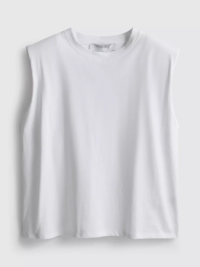 Camiseta sin mangas con hombreras acolchadas