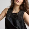 Camiseta sin mangas con inserto bordado