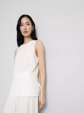 Camiseta sin mangas con lazo lateral texturizado