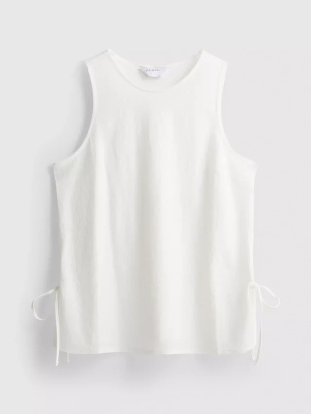 Camiseta sin mangas con lazo lateral texturizado