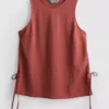 Camiseta sin mangas con lazo lateral texturizado