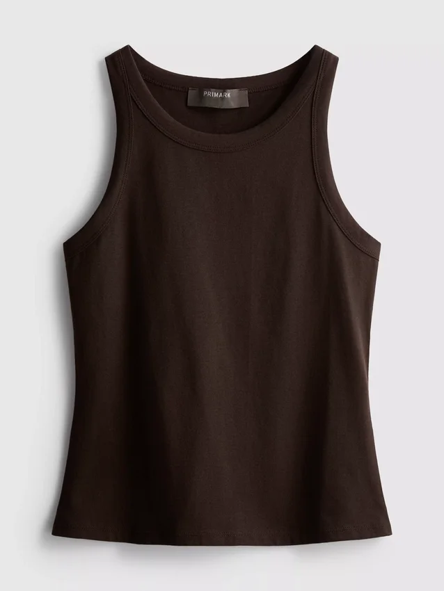 Camiseta sin mangas de algodón con espalda en forma de U