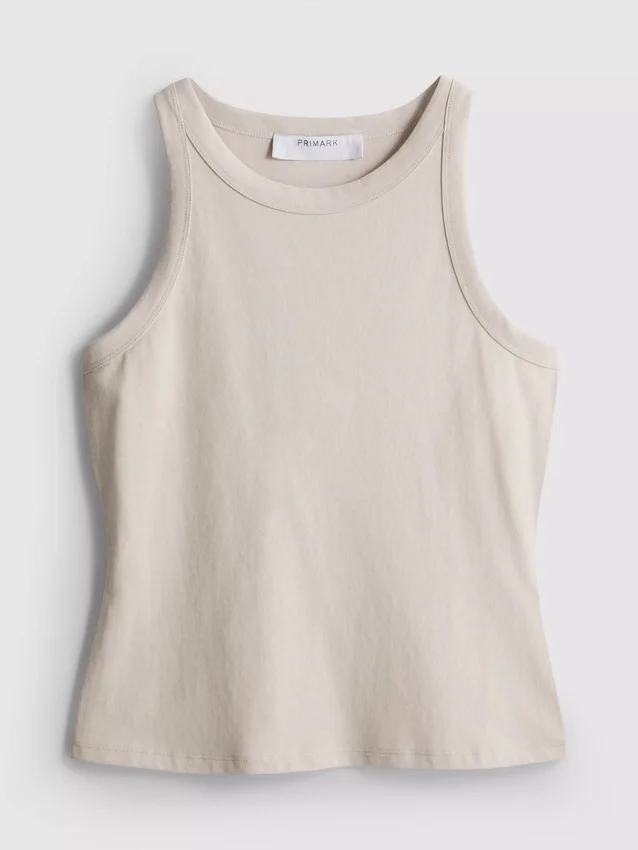 Camiseta sin mangas de algodón con espalda en forma de U