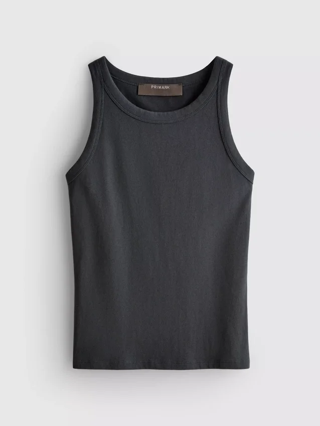 Camiseta sin mangas de algodón con espalda en forma de U