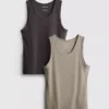 Camiseta sin mangas de corte ajustado con ribete