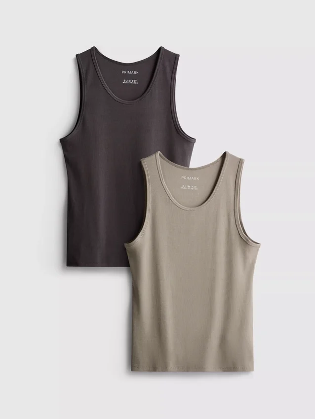Camiseta sin mangas de corte ajustado con ribete