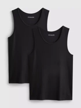 Camiseta sin mangas de corte ajustado con ribete