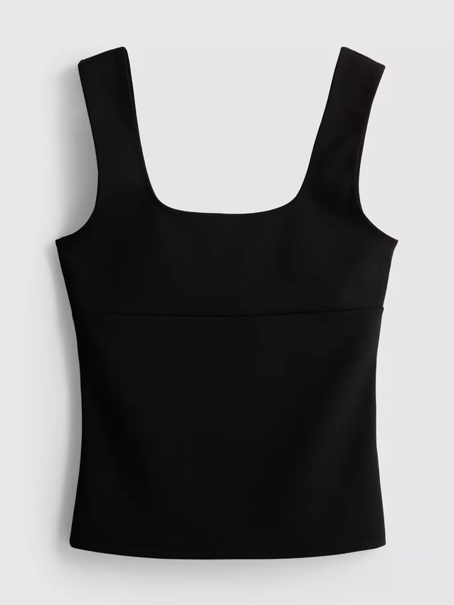 Camiseta sin mangas de crepé con tirantes anchos