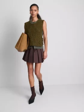 Camiseta sin mangas de crochet con lazo lateral