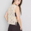 Camiseta sin mangas de crochet con lazo lateral