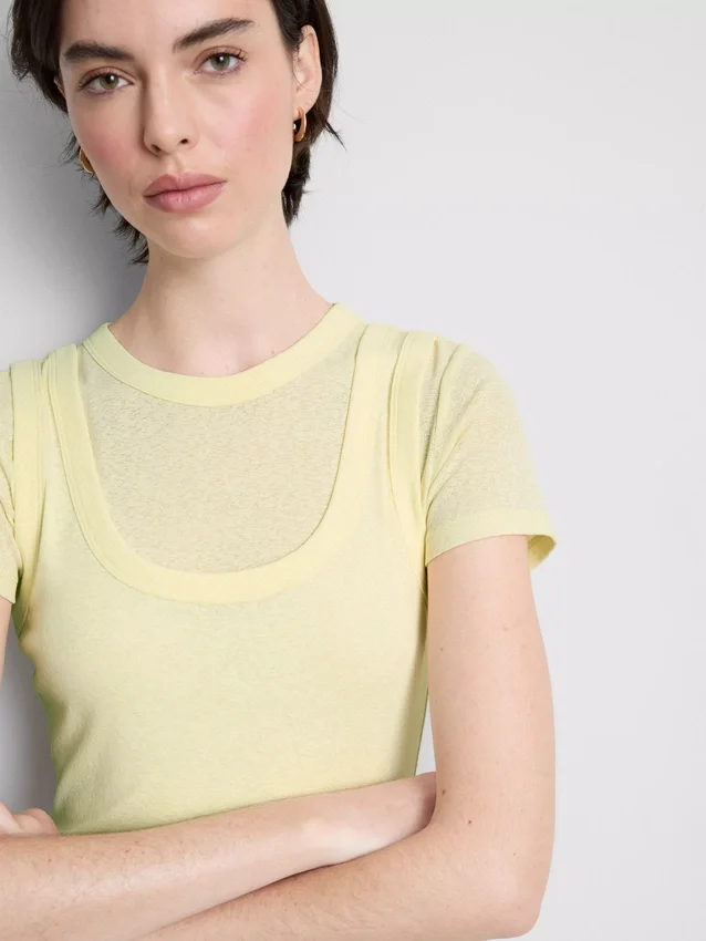 Camiseta sin mangas de doble capa