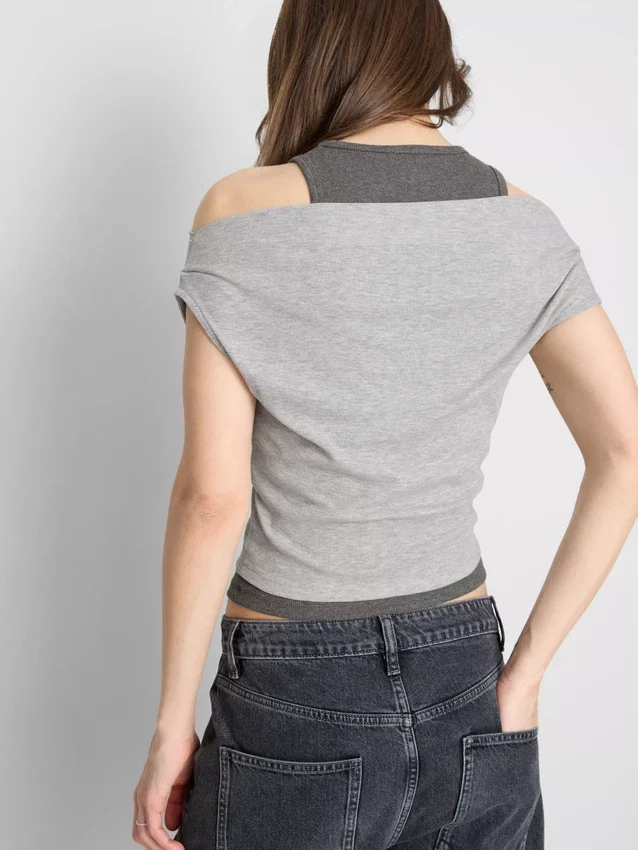 Camiseta sin mangas de doble capa