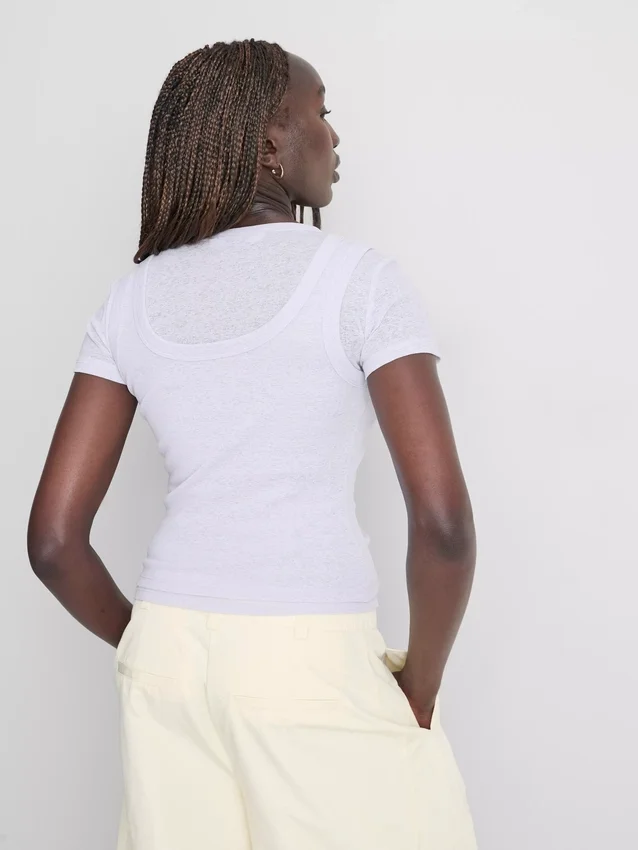 Camiseta sin mangas de doble capa