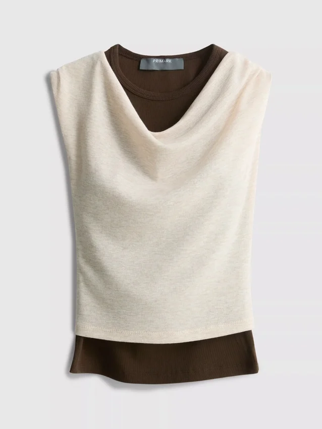 Camiseta sin mangas de doble capa