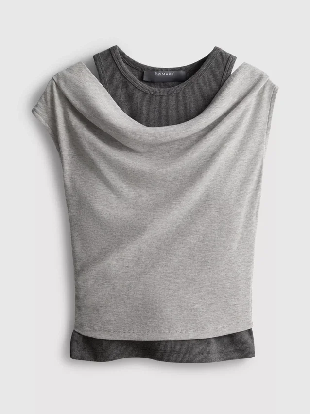 Camiseta sin mangas de doble capa