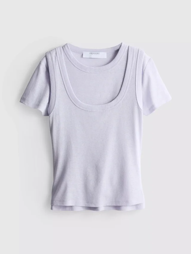 Camiseta sin mangas de doble capa