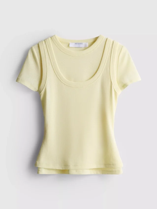 Camiseta sin mangas de doble capa