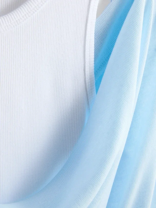 Camiseta sin mangas de doble capa
