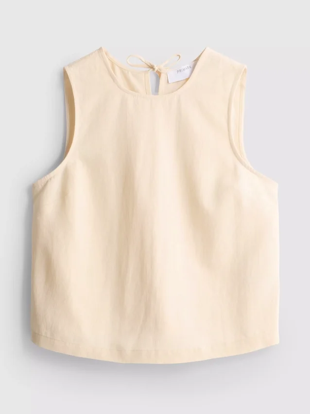 Camiseta sin mangas de mezcla de algodón