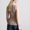 Camiseta sin mangas de mezcla de algodón acanalada