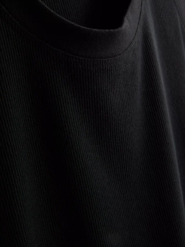 Camiseta sin mangas de mezcla de algodón acanalada
