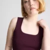 Camiseta sin mangas de punto con cuello cuadrado