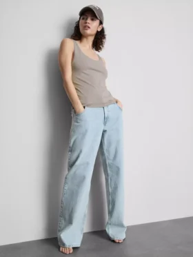 Camiseta sin mangas elástica con alto contenido de algodón