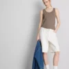 Camiseta sin mangas elástica con alto contenido de algodón
