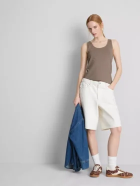 Camiseta sin mangas elástica con alto contenido de algodón