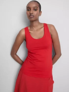 Camiseta sin mangas elástica con alto contenido de algodón