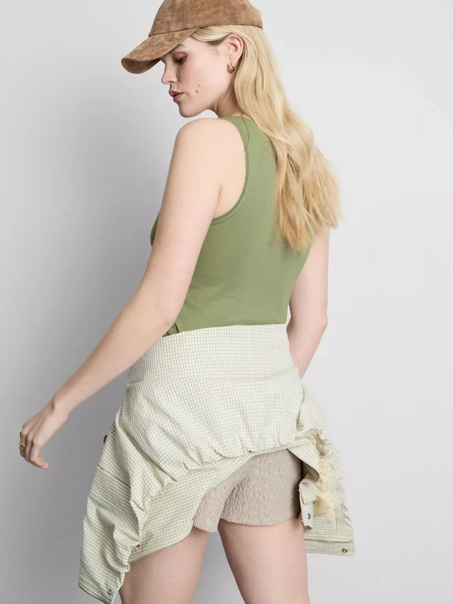Camiseta sin mangas elástica con alto contenido de algodón