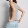 Camiseta sin mangas elástica con alto contenido de algodón