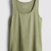 Camiseta sin mangas elástica con alto contenido de algodón