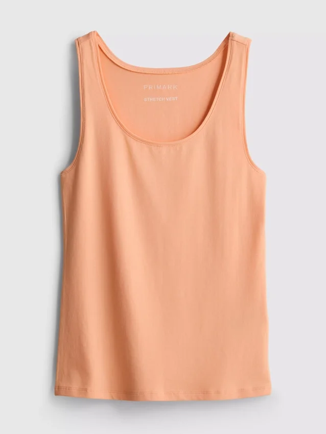Camiseta sin mangas elástica con alto contenido de algodón