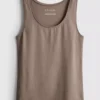 Camiseta sin mangas elástica con alto contenido de algodón