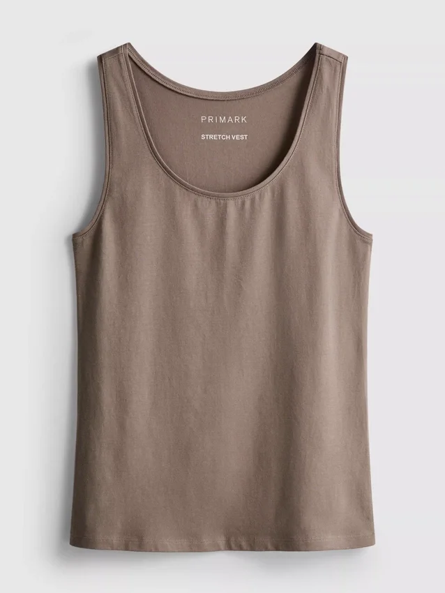 Camiseta sin mangas elástica con alto contenido de algodón