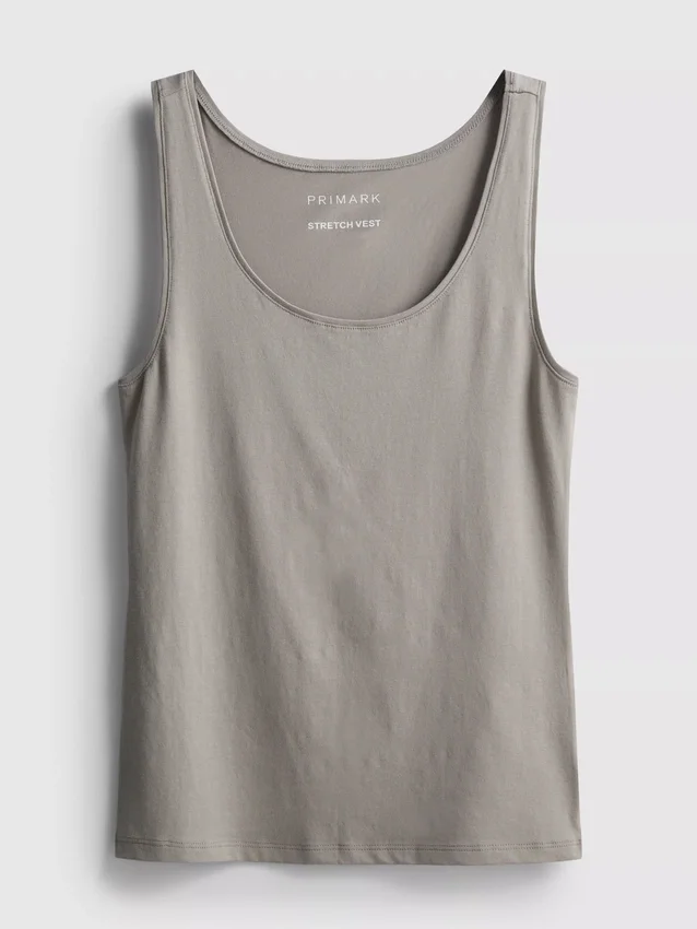 Camiseta sin mangas elástica con alto contenido de algodón
