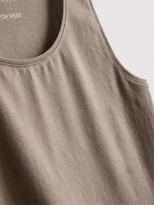 Camiseta sin mangas elástica con alto contenido de algodón