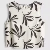 Camiseta sin mangas estampada de mezcla de algodón
