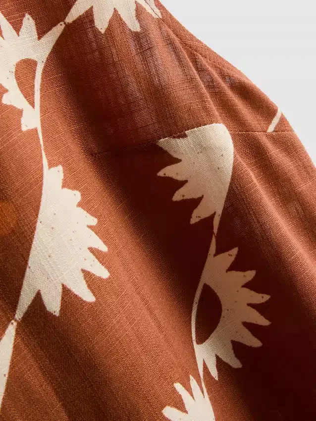 Camiseta sin mangas estampada de mezcla de algodón