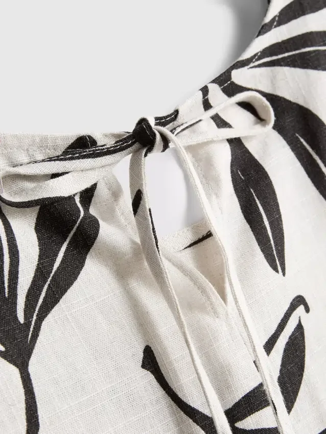 Camiseta sin mangas estampada de mezcla de algodón