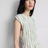 Camiseta sin mangas fruncida de algodón