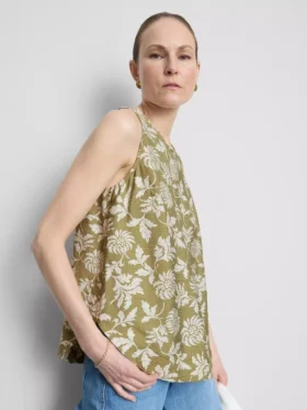Camiseta sin mangas larga estampada
