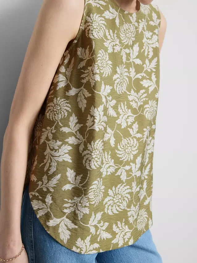 Camiseta sin mangas larga estampada