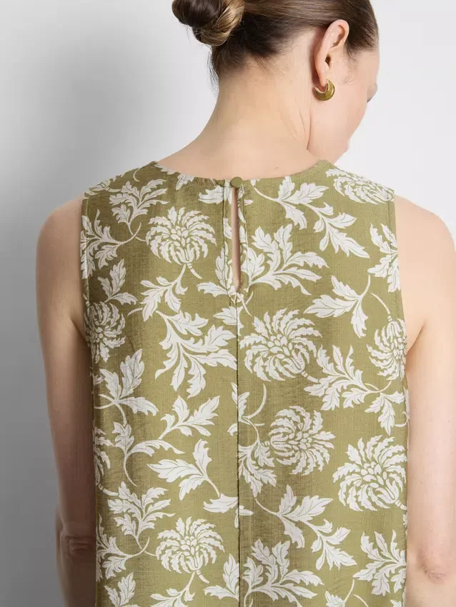 Camiseta sin mangas larga estampada