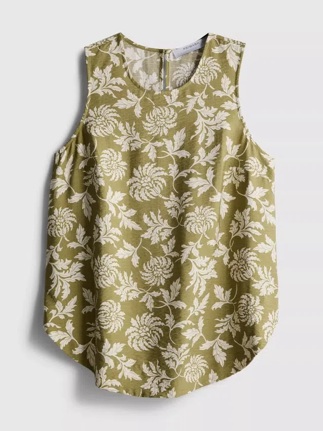 Camiseta sin mangas larga estampada