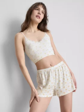 Camiseta tipo camisola corta de pijama estampada sin costuras